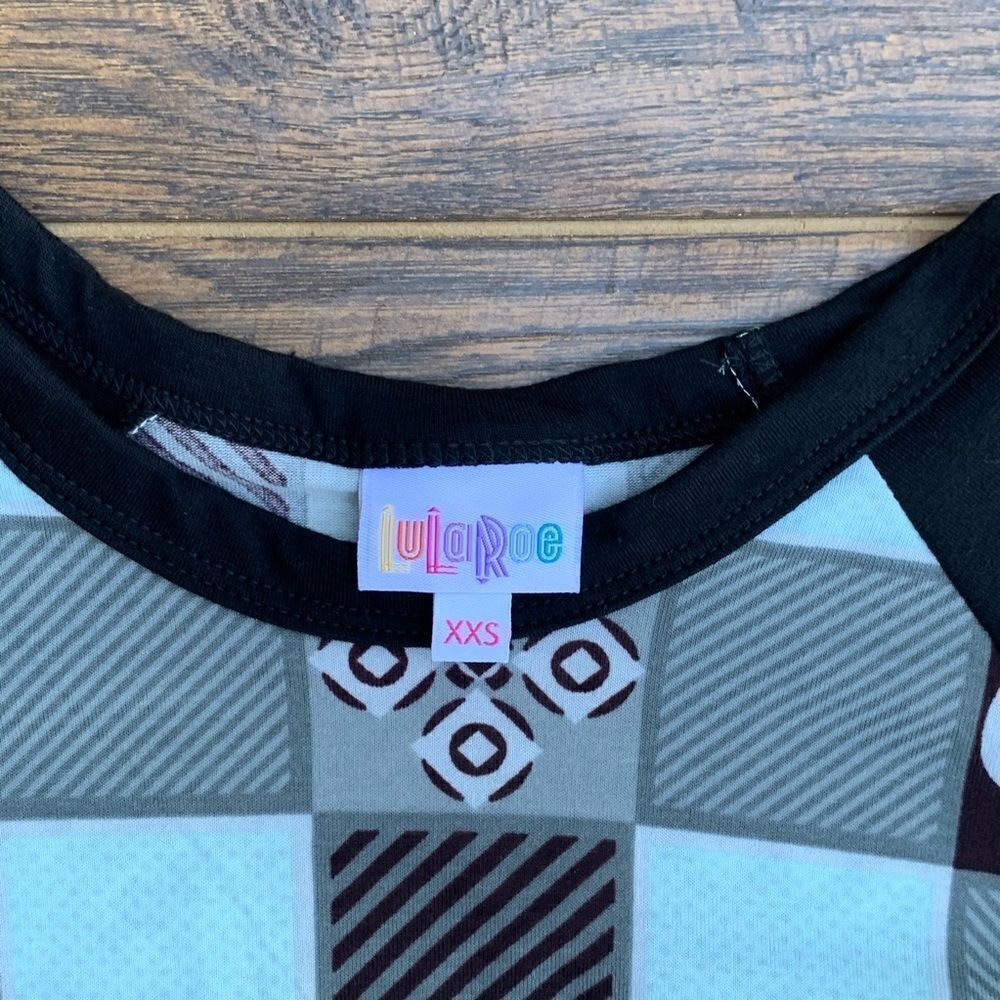 LulaRoe‎ Randy Checkerboard Print Shirt Size XXS - Picture 2 of 6